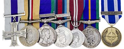 Cpl. Mark Ward medals and military cross. Images courtesy Spink Auctions