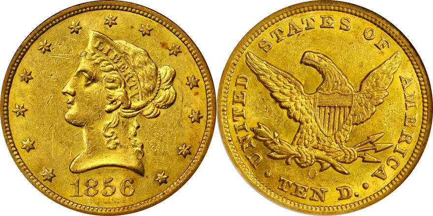 1856-O NGC MS60, LOT 2154, COURTESY OF STACK'S BOWERS