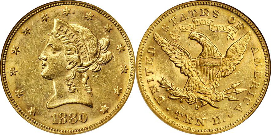 1880-O NGC MS60, LOT 2156, COURTESY OF STACK'S BOWERS