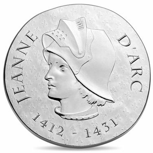 obverse, France 2016 Women of France: Joan of Arc 10 euro Silver proof Coin. Image courtesy Monnaie de Paris
