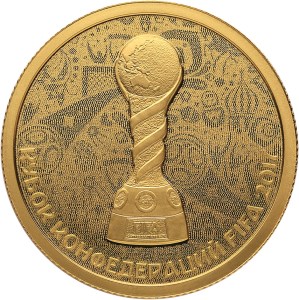 reverse, 50 ruble gold 2017 FIFA Confederations Cup commemorative coin. Image courtesy Bank of Russia