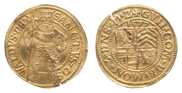 Gold ducats with Saints: the ‘s-Heerenberg ducat with St. Oswaldus. Images courtesy Teylers Museum