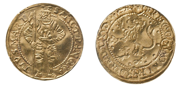 Gold ducats with Saints: Hedel ducat with St. Pancras. Images courtesy Teylers Museum