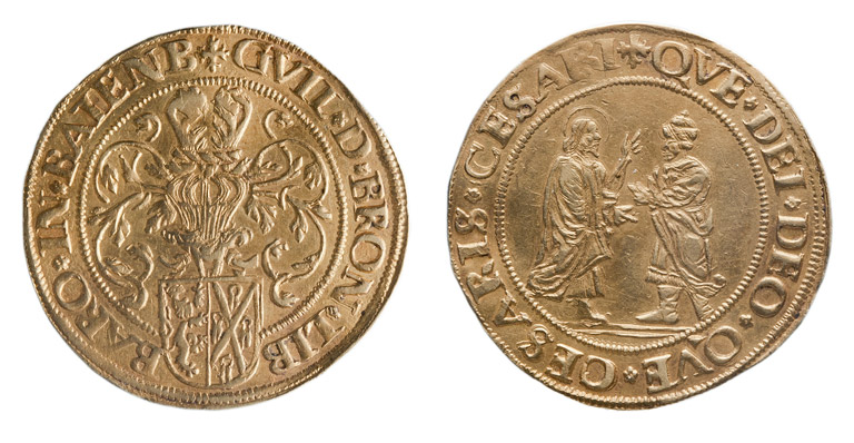 Batenburg undated double ducat with Jesus Christ and Pharisee. Images courtesy Teyler Museum