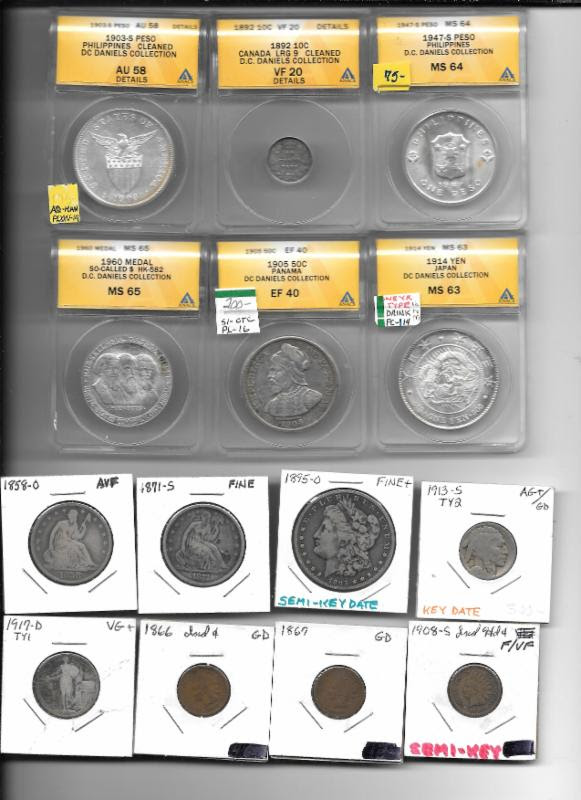NCIC stolen slabbed 2x2 coins