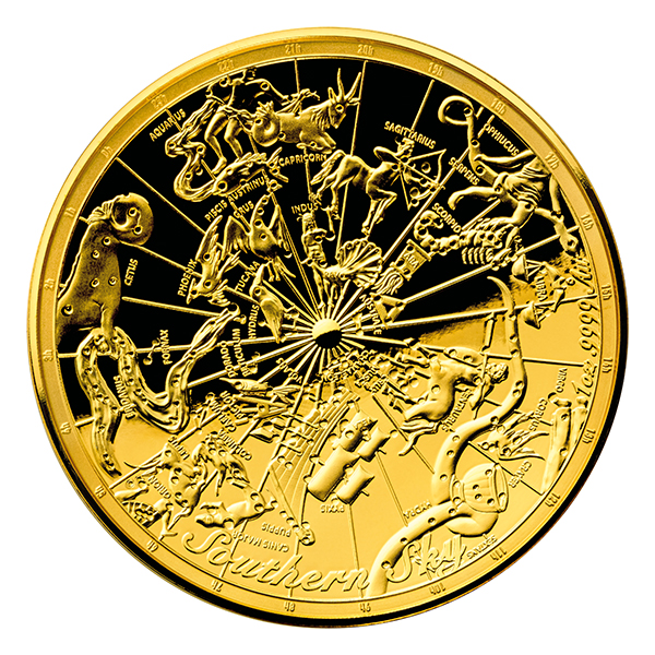 Australia 2017 Celestial Dome gold domed coin. Image courtesy Royal Australian Mint