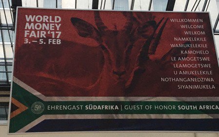 Welcome sign, 2017 Berlin World Money Fair