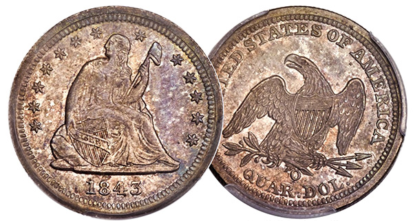 Eugene Gardner Specimen 1843-O quarter dollar
