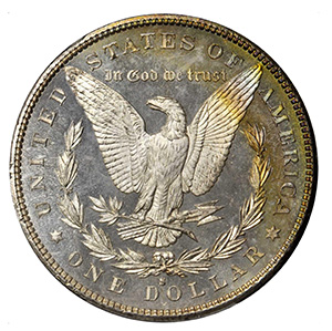 Reverse of the 1881-S Morgan silver dollar