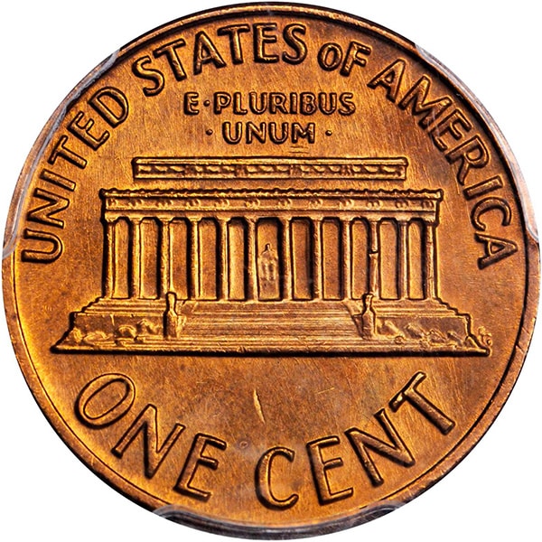 1969-S Lincoln Memorial Cent Reverse.