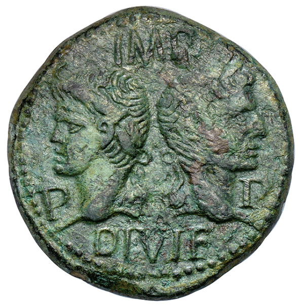 Bronze Dupondius - Augustus and Agrippa with Crocodile Obverse