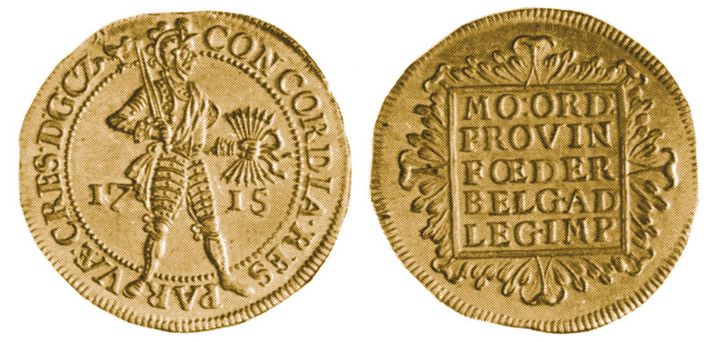 Gelderland 1715 double ducat. Images courtesy Norwegian Museum