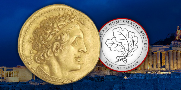 ANS logo and Greek Coin