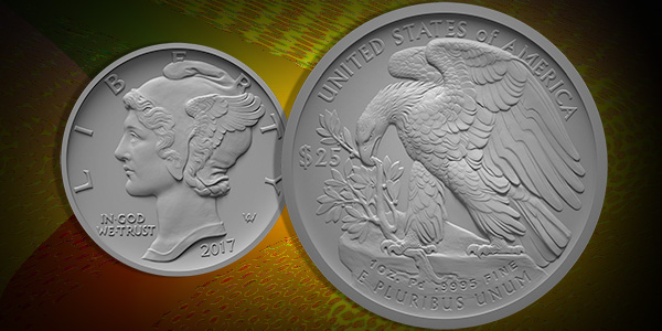 U.S. Mint mockup of 2017 Palladium coin design