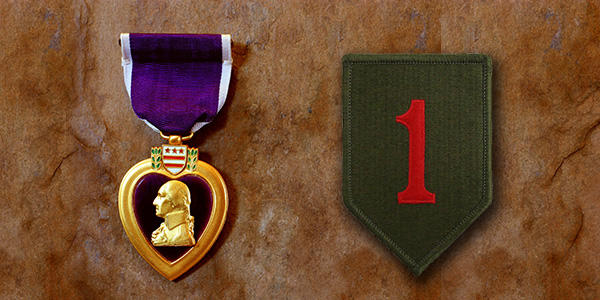 Purple Heart Medal, 1st ID Unit Patch