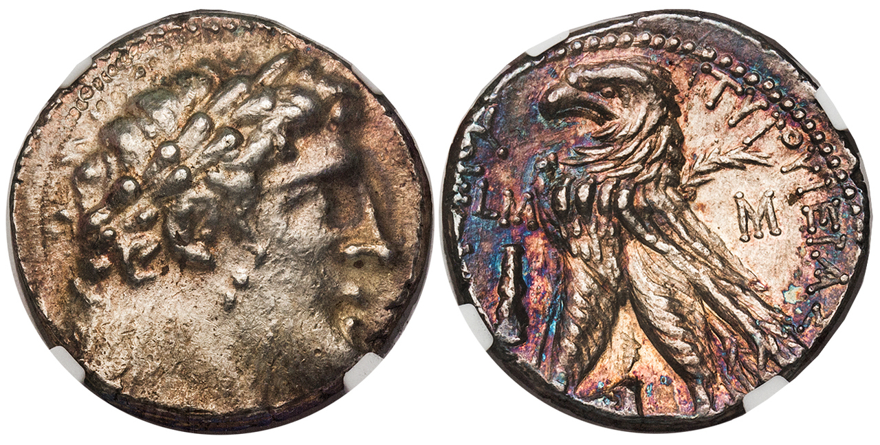 GREEK. PHOENICIA. Tyre. Struck Yr. 40 (87/6 BC). AR Tetradrachm (Shekel). Images courtesy Atlas Numismatics