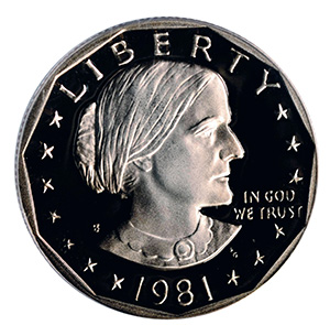 1981-S Susan B. Anthony dollar from a U.S. Proof Set