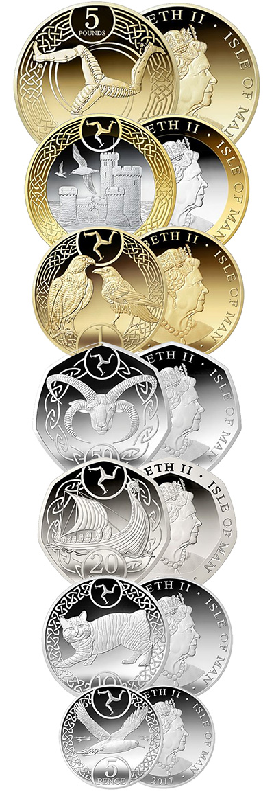 2017 Isle of Man 7-piece circulating coin set