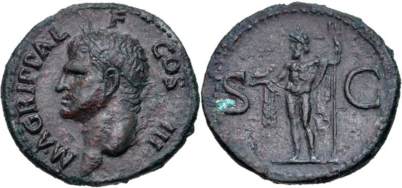 Posthumous copper coin of Agrippa. Images courtesy CNG, NGC