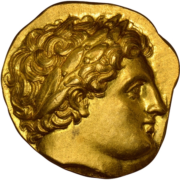 Ancient coins: Obverse - GREEK. KINGDOM OF MACEDON. Philip II. (King, 359-336 BC). Posthumous issue, struck 322-317 BC. AV Stater. Images courtesy Atlas Numismatics