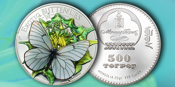 2017 Mongolia Exotic Butterflies Coin - CIT