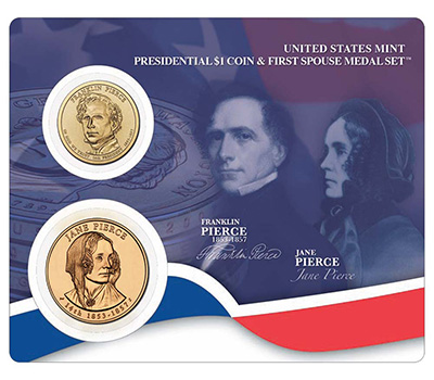 Franklin and Jane Pierce Presidential Coin and First Spouse Medal Set