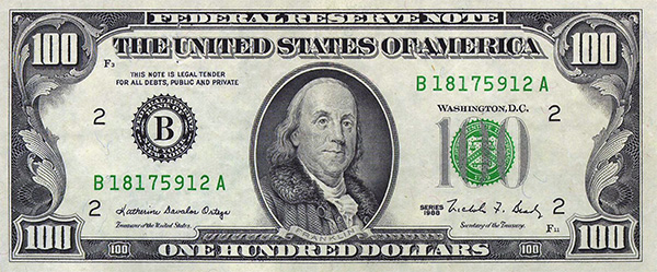 Series 1988 $100 Federal Reserve Note Sold by Heritage Auctions in 2003