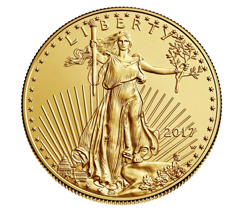 United States 2017 American Gold Eagle Uncirculated Gold Coin. Image courtesy U.S. Mint
