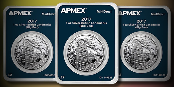 APMEX 2017 1 Ounce Landmarks of Britain Big Ben Silver Coin