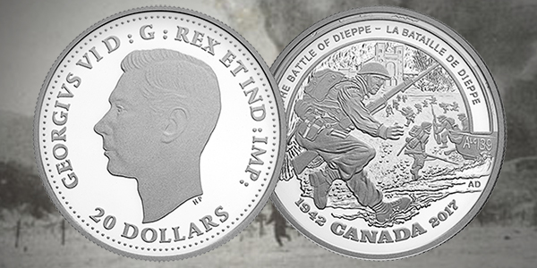 Canada 2017 Battle of Dieppe $20 Silver Coin - Dieppe coin