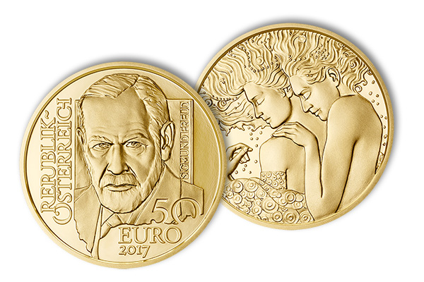 Sigmund Freud 50 Euro gold coin Austria 2017