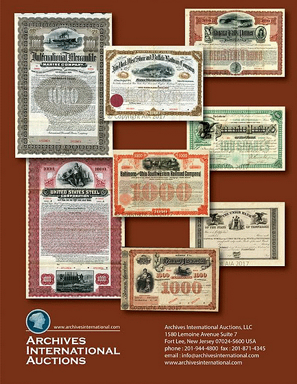 Archives International auctions Highlights