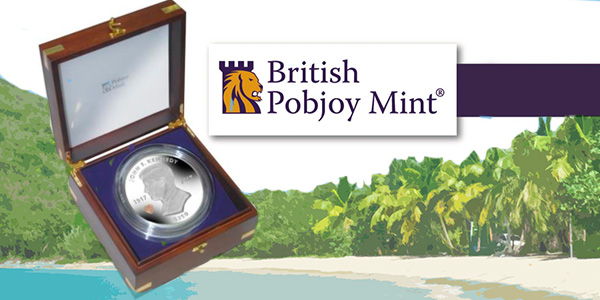 British Pobjoy Mint British Virgin Islands JFK 100 ounce silver coin