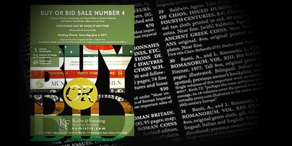 Kolbe & Fanning Numismatic Book Sellers Buy or Bid Sale #4