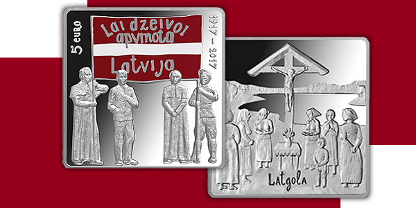 Latvian 2017 Latgale Castle 5 euro silver coin. Images courtesy Bank of Latvia