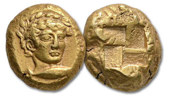 05 – 54. Cyzicus (Mysia). Electrum stater, 500-450. Rare. Almost extremely fine. Estimate: 15,000 euros. Starting price: 9,000 euros