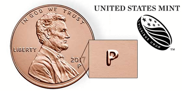 2017-P Lincoln Cent - P-Mintmark Firsts on US Coins