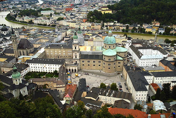 Aerial view of Salzburg, Austria