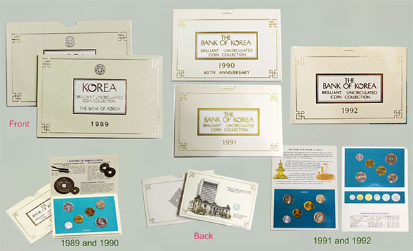 1989 to 1992 South Korea Mint Sets