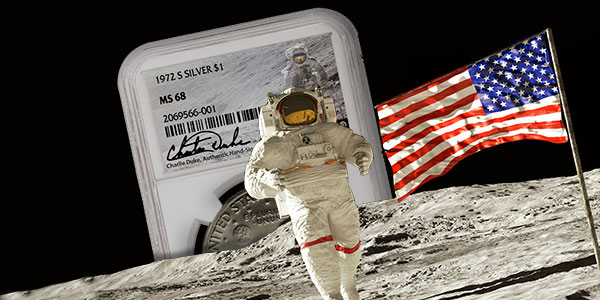 Charlie Duke - NGC Signed Label - Moon Landing