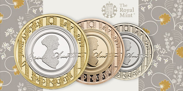 Jane Austen 2 Pounds - Royal Mint UK