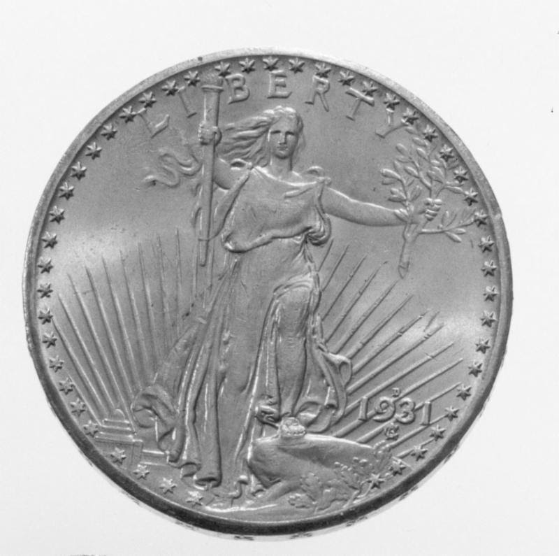 Saint-Gaudens $20 double eagle gold coin stolen from Swedish Royal Coin Cabinet. Image courtesy Doug Davis, NCIC