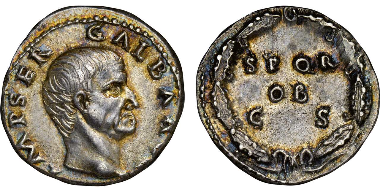ROMAN IMPERIAL. Galba. (Emperor, 68-69 AD). Struck 68-69 AD. AR Denarius. Images courtesy Atlas Numismatics