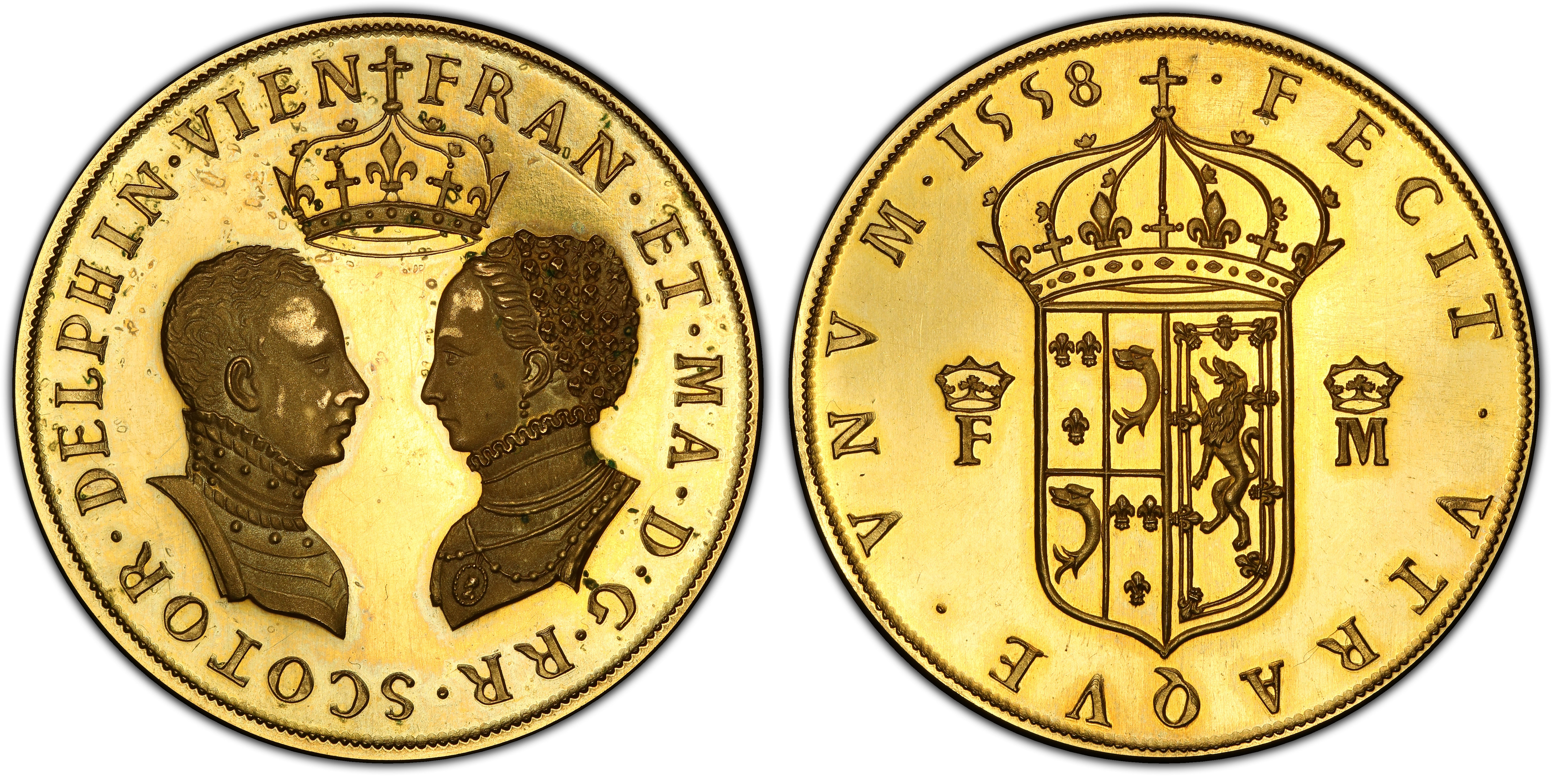 SCOTLAND. Francis II and Mary. 1558 (Struck 1860-70) AV Medal. Images courtesy Atlas Numismatics