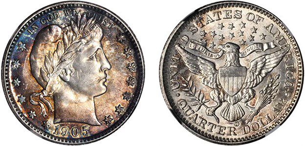 1905-O Barber quarter. Images courtesy Stack's Bowers Auctions