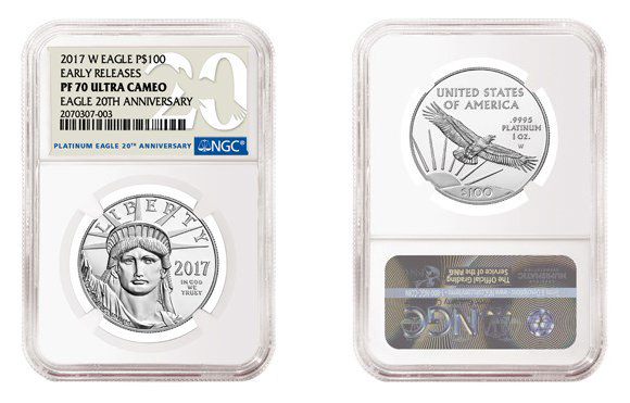 NGC label for 2017 American Platinum Eagle 20th Anniversary Proof Coin