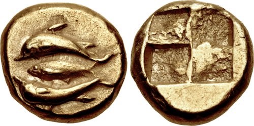 A 1/6-stater from Cyzicus. Images courtesy Classical Numismatic Group, NGC