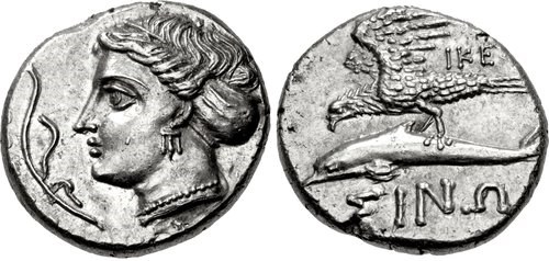 A didrachm from Sinope. Images courtesy Classical Numismatic Group, NGC