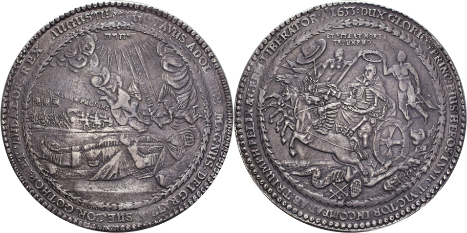 4 Taler 1633 Wolgast Germany Gustavus Adolphus, posthumous. Images courtesy MA-Shops.com