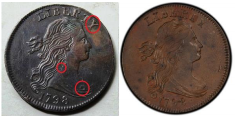 Possible “Tooled Source” internet 2013; Known 1798 S-158 Obverse. Images courtesy PCGS